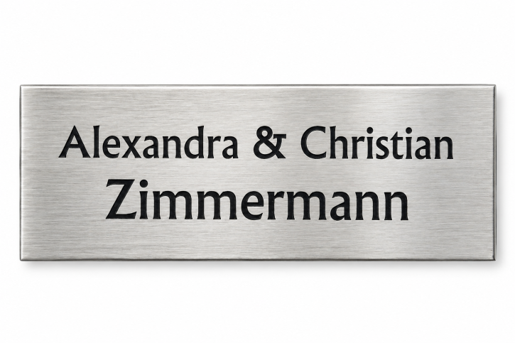 Edelstahlschild / Türschild / Briefkastenschild aus Edelstahl V2A