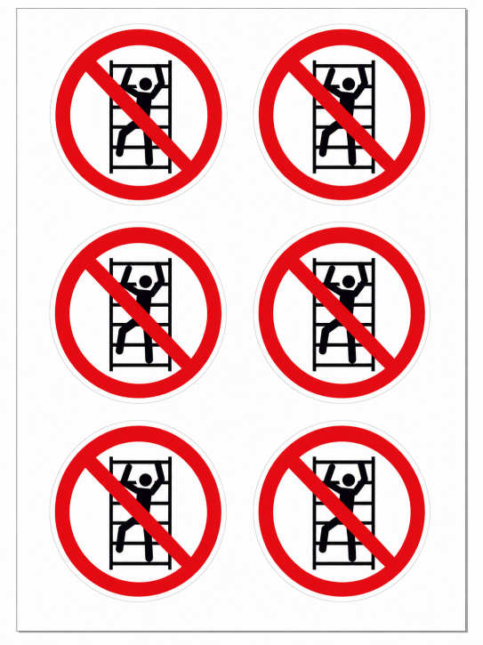 Verbotsschild „Aufsteigen verboten“ – P009 nach DIN EN ISO 7010 Ø 50 mm