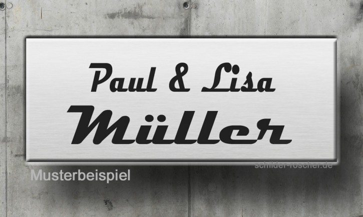 Gravurschild Edelstahl gelasert  80 x 30 mm