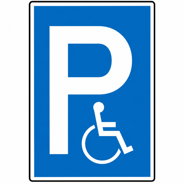 Parkplatzschild Rollstuhlsymbol | Behindertenparkplatz | Aluminium-Dibond oder Kunststoff | verschiedene Größen