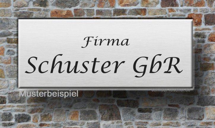 Gravurschild Edelstahl gelasert 100 x 40 mm