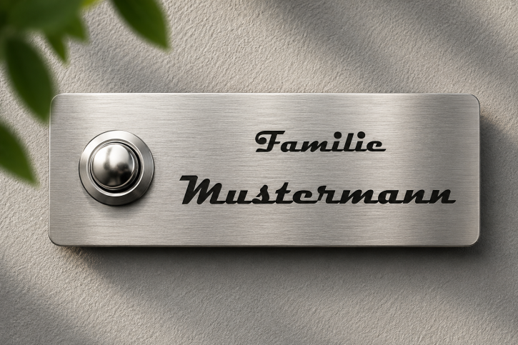 Edelstahl Klingelschild mit individueller Lasergravur