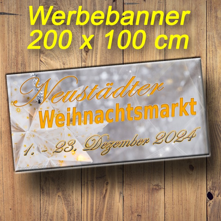 Banner "Weihnachtsmarkt" mit individuellem Text