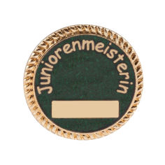 Deumer Schützenabzeichen "Juniorenmeisterin" mit langer Nadel / gold-grün