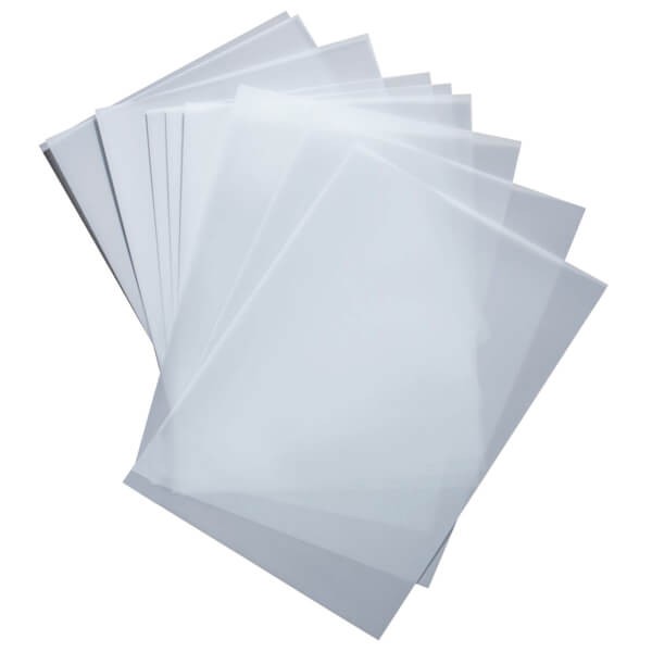 Beschriftungsfolie lackmattiert oder volltransparent individuell bedruckbar per Laserdrucker für Türschilder DIN A4 oder A3