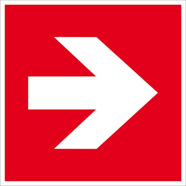 Brandschutz-Zusatzschild - langnachleuchtend Richtungsangabe rechts/links
