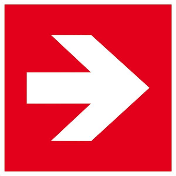 Brandschutz-Zusatzschild - langnachleuchtend Richtungsangabe rechts/links