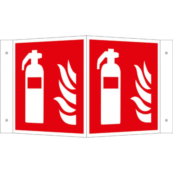 Brandschutzschild - Winkel - langnachleuchtend Feuerlöscher