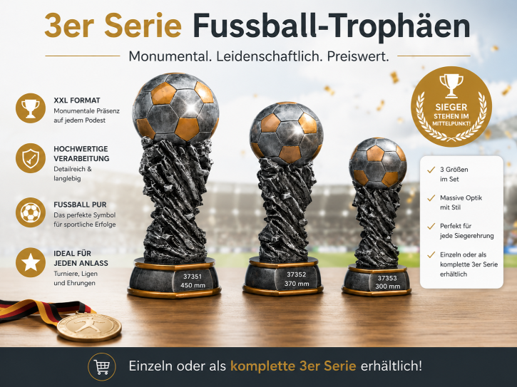 Fußball Trophäe Weltpokal mit Gravur | 3 Größen