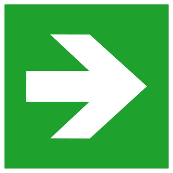Fluchtweg/Erste Hilfe- Zusatzschild - langnachleuchtend Richtungsangabe gerade