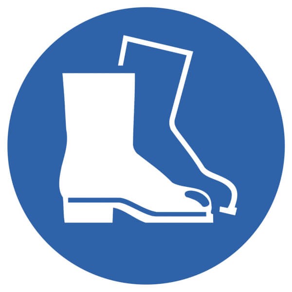 Gebotsschild "Fußschutz benutzen" Folienschild Ø 200 mm 21.0489