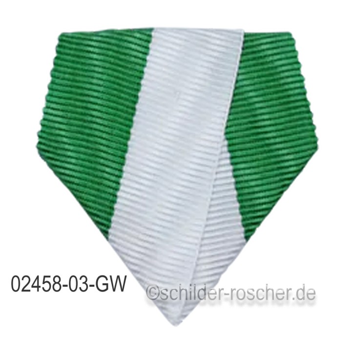 Befestigung für Orden & Medaillen – Banddreieck mit Sicherheitsnadel GRÜN-WEISS