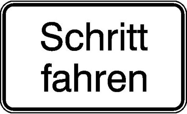 Hinweisschild "Schritt fahren" Alu-Dibond Hinweisschild "Schritt fahren" Alu-Dibond