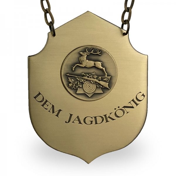 Jagdkette "Dem Jagdkönig" mit Medaille nach Wahl bronze oder altsilber 54993