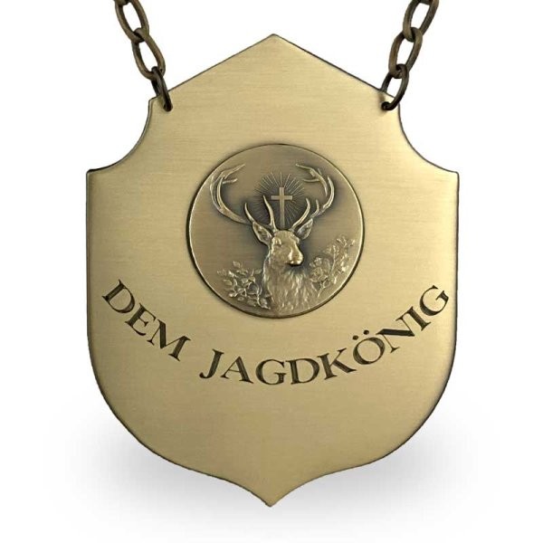 Jagdkette "Dem Jagdkönig" 54993 BRONZE / Hubertushirsch