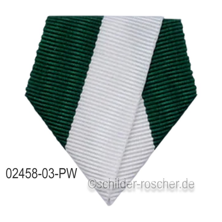 Befestigung für Orden & Medaillen – Banddreieck mit Sicherheitsnadel PETROL-WEISS