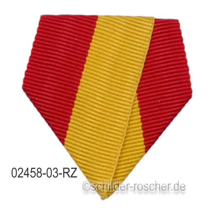 Befestigung für Orden & Medaillen – Banddreieck mit Sicherheitsnadel ROT-GELB