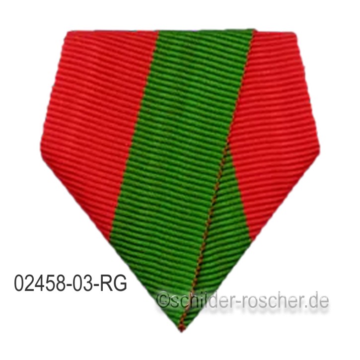 Befestigung für Orden & Medaillen – Banddreieck mit Sicherheitsnadel ROT-GRÜN