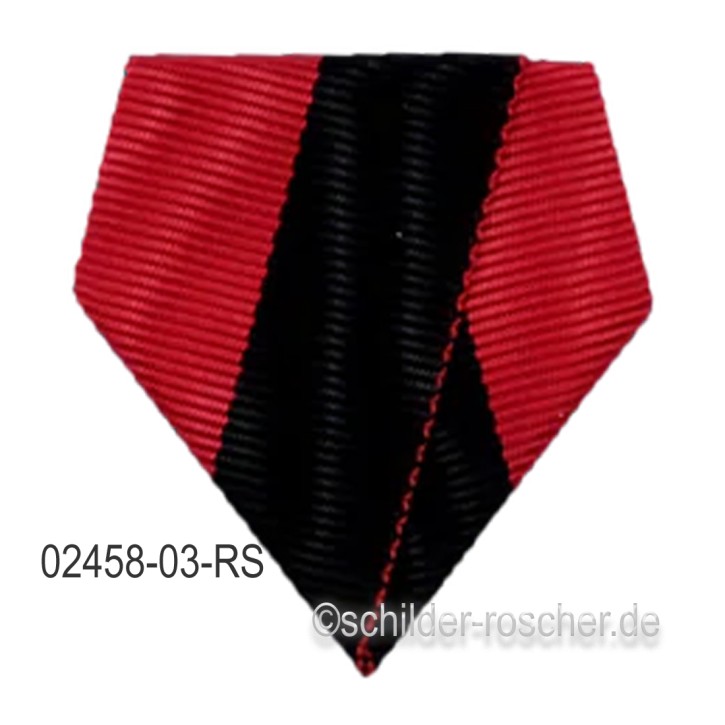 Befestigung für Orden & Medaillen – Banddreieck mit Sicherheitsnadel ROT-SCHWARZ