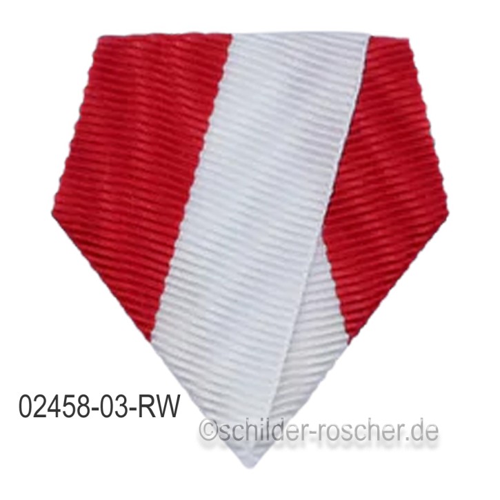 Befestigung für Orden & Medaillen – Banddreieck mit Sicherheitsnadel ROT-WEISS