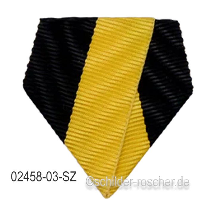 Befestigung für Orden & Medaillen – Banddreieck mit Sicherheitsnadel SCHWARZ-GELB