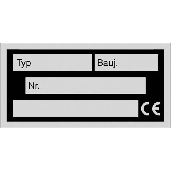 Typenschild zur Selbstbeschriftung – Typ, Baujahr, Nummer, Einzelschild oder 6 Stück auf Bogen