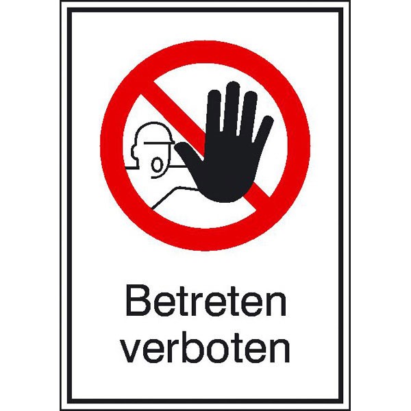 Kombi-Verbotsschild "Betreten verboten"