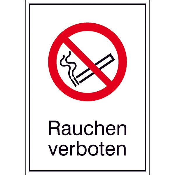 Kombi-Verbotsschild "Rauchen verboten"