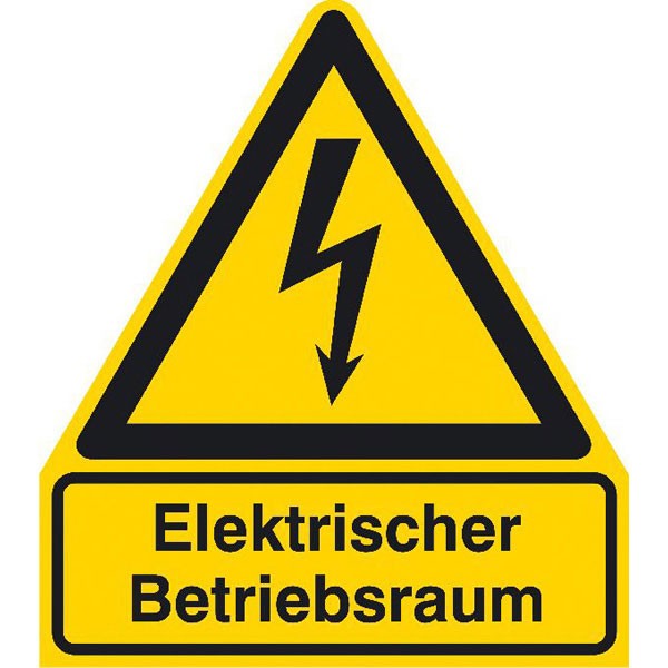 Warn-Kombischild "Elektrischer Betriebsraum"