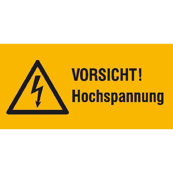 Warn- Kombischild "Vorsicht! Hochspannung"