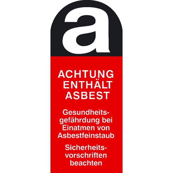 Warnschild - Gefahrstoff Asbestfeinstaub Achtung Asbest 21.3565
