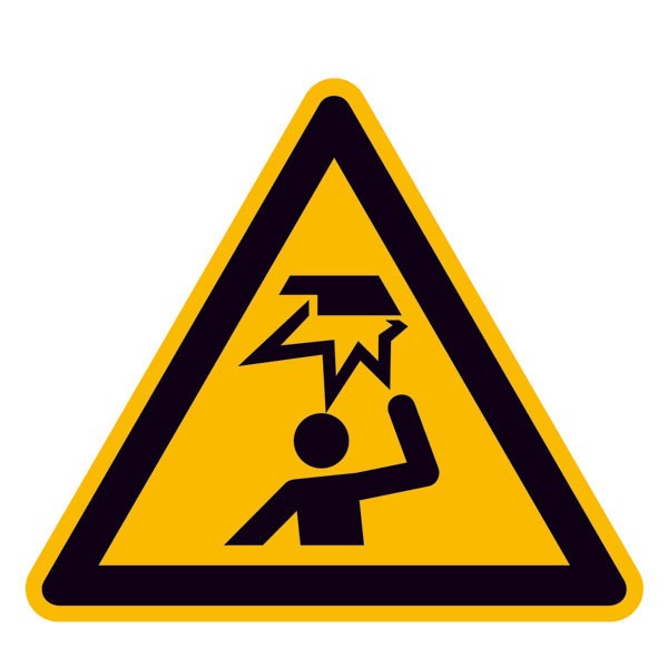 Warnschild "Warnung vor Hindernissen im Kopfbereich" SL 100 mm o. 200 mm