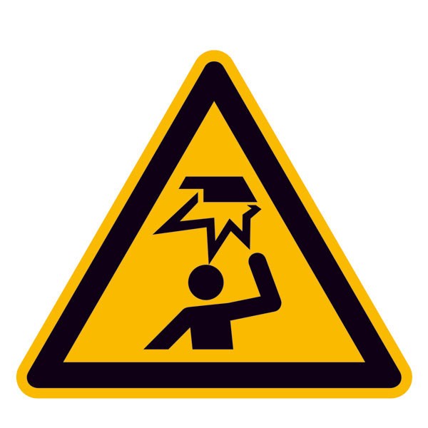 Warnschild "Warnung vor Hindernissen im Kopfbereich" verschiedene Größen
