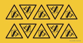 Warnschild "Warnung vor Kippgefahr" verschiedene Größen Warnschild "Warnung vor Kippgefahr" verschiedene Größen