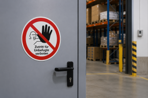 Verbotsschild „Zutritt für Unbefugte verboten" – DIN 4844-2 / ASR A1.3 P006