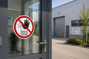 Verbotsschild „Zutritt für Unbefugte verboten" – DIN 4844-2 / ASR A1.3 P006