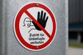 Verbotsschild „Zutritt für Unbefugte verboten" – DIN 4844-2 / ASR A1.3 P006