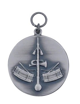 Medaille "Musik",  mit Öse & Ring Ø 39 mm, 13779-31-39  altsilber