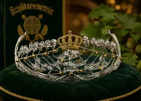 Schützendiadem Eicheln und Krone versilbert/ziervergoldet – Deumer 19700-20-Z