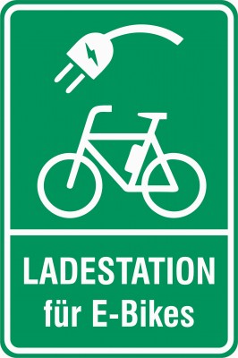 Schild Ladestation für E-Bikes / Elektro-Fahrräde   300 x 400 mm / 5447