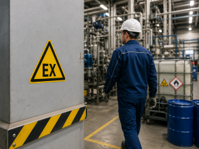 Warnschild "Warnung vor explosionsfähiger Atmosphäre" EX nach DIN EN ISO 7010 (W021) | 100 mm