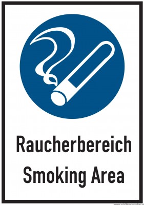 Schild Raucherbereich Smoking Area 210 x 297 mm 5593