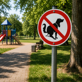 Verbotsschild "Hier kein Hundklo"  Folie / Ø 200 mm