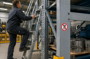 Verbotsschild „Aufsteigen verboten“ – P009 nach DIN EN ISO 7010