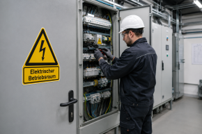 Warn-Kombischild „Elektrischer Betriebsraum" – Warnung vor elektrischer Spannung