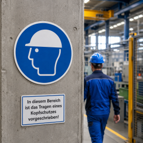Gebotsschild "Kopfschutz benutzen" Folienschild Folie / Ø 200 mm