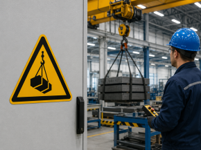 Warnschild "Warnung vor schwebender Last" 100 mm