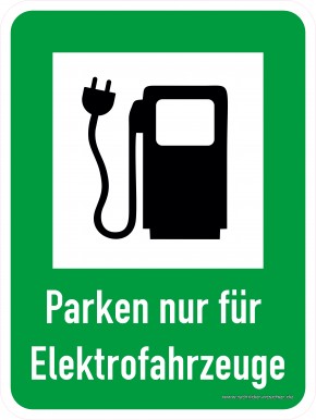 Parken nur für Elektrofahrzeuge 300 x 400 mm - 4732