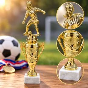 Damen-Fußball Trophäe mit Gravur – 315 mm