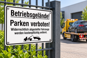 Parkplatzschild "Betriebsgelände! Parken verboten!" | Alu-Dibond 400x300 mm